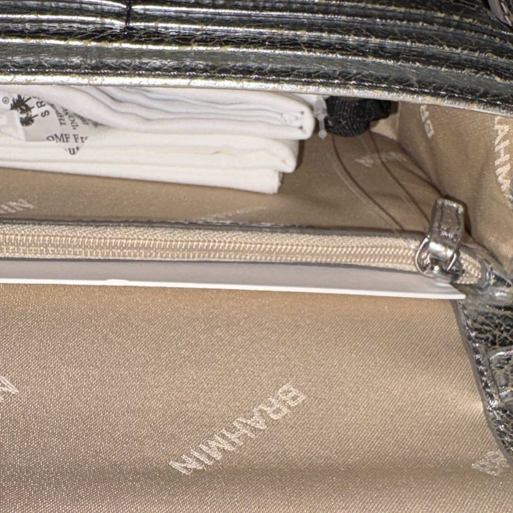 Brahmin Duchess Collection Silver Metallic Minuette Crossbody Bag NWT - Picture 8 of 9